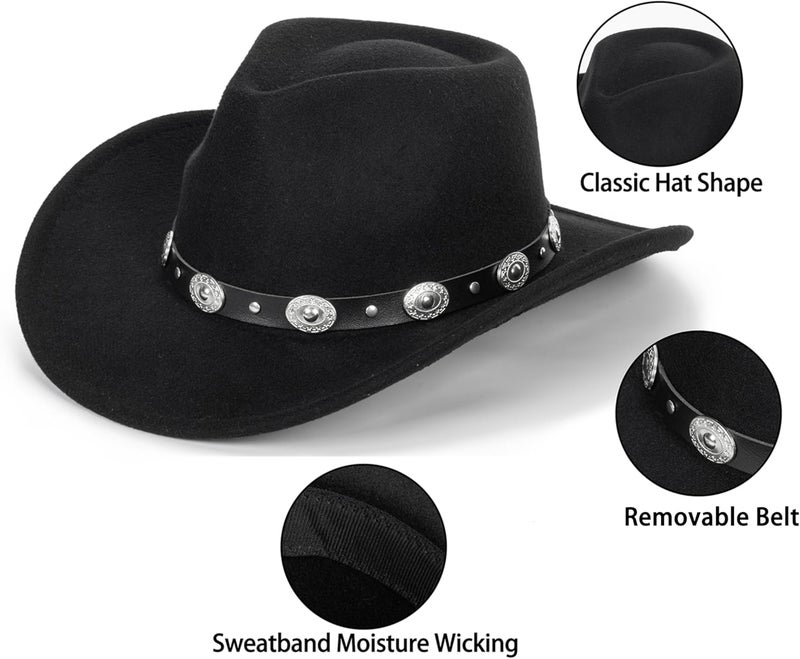 Vikodah Kids Wide Brim Western Cowboy Cowgirl Hat - Boys Girls Felt Fedora Hats for 2-6 Years - Image 5